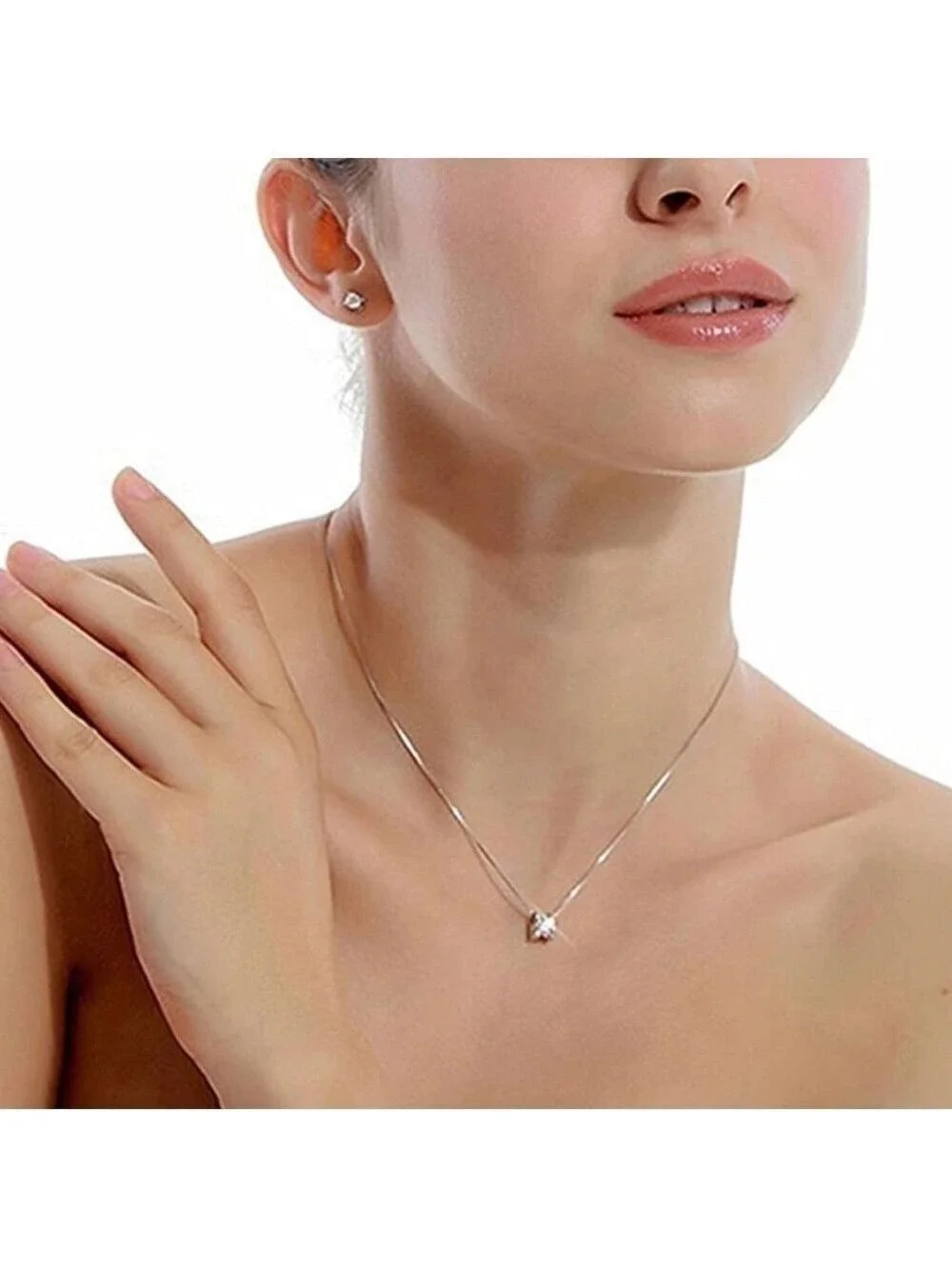 Pendant Cubic Zirconia Round Stone (no chain)